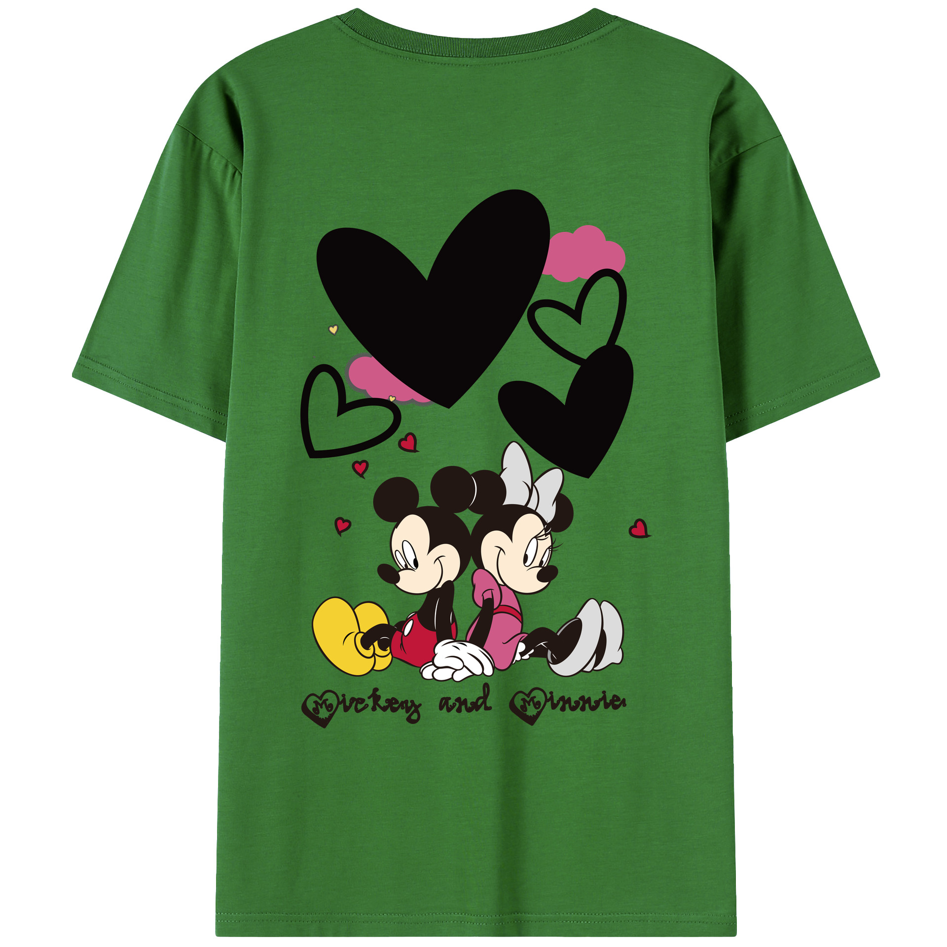 （画像用） ミッキーマウス Mickey Mouse レディース半袖Tシャツ(バックプリント)
